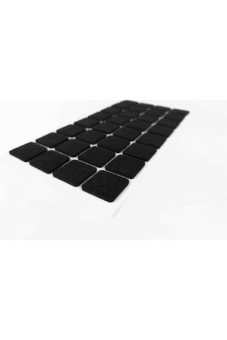 Furndiy Kendinden Yapışkanlı Kare Keçe 25 Mm X 25 Mm Siyah 32 Parça Siyah