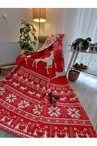 Tek Kişilik Battaniye Pamuklu Yeni Yıl Battaniyesi