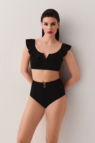 Suwen Volanlı Bralet Bikini Üst Sbn26400012 Siyah