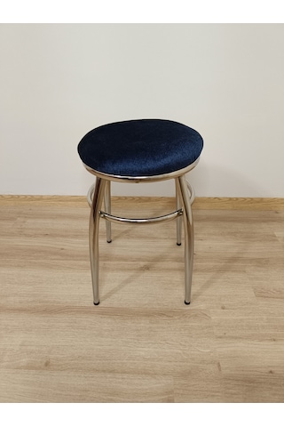 Evko Mobilya Tabure, Bar Taburesi, 2'li Tabure, Metal Ayaklı Tabure - Mavi