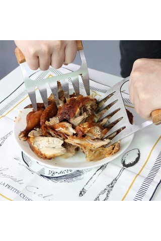 Kosona 2 Adet Çelik Ahşap Multifonksiyon Et Parçalayıcı - Şişme, Kesme, Şişe Açma İşleviyle Ev, Kamp, Piknik İçin Çok Renkli