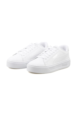 Puma Smash Platform Kadın Beyaz / Gri Sneaker