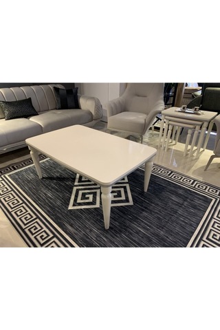 Akset Orta Sehpa Lüx Krem Gümüş