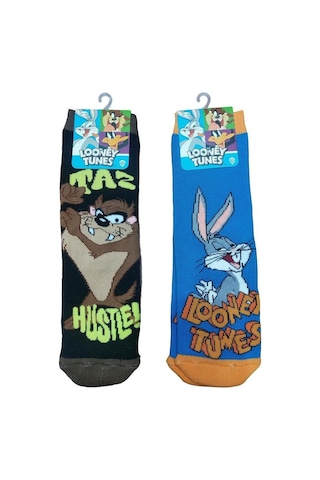2'li Looney Tunes Tabanı Kaydırmaz Kışlık Havlu Çocuk Çorap-çok Renkli Çok Renkli