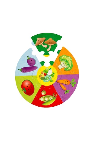 +2 Yaş Yuvarlak Puzzle Sebzeler (Eolo Yayınları)