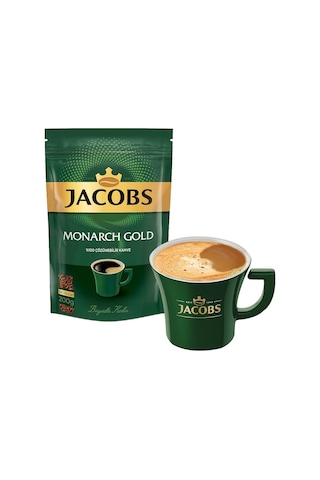 Jacobs Monarch Gold 200 Gr İkonik Jacobs Fincanlı Set Çözünebilir