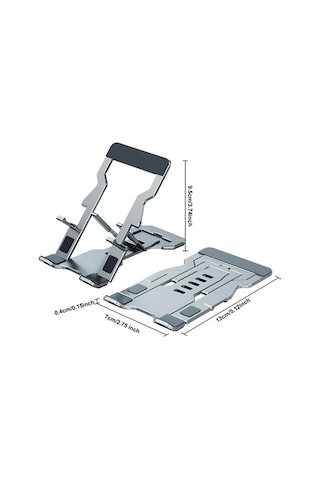 Novahub Pratik Katlanabilir T612 Telefon Ve Tablet Desteği - Gümüş Renk, Hafif Ve Şık