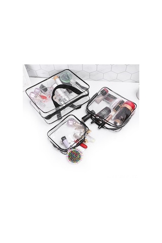 Padalink Siyah Küçük Pvc Transparent Giyim Çantası - Su Geçirmez, Kol Koluyla Taşınabilir, Çabuk Temizlenir, Çeşitli Kullanim Alanı Siyah