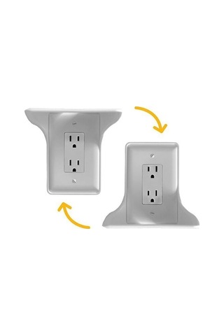 Eastmeetwest - Delmesiz Priz Braketi, Taşınabilir Depolama Rafı, Mutfak/otel/ev İçin Pratik Çözüm Beyaz