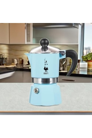 5041 Rainbow Espresso Pişirici, Alüminyum, Açık Mavi, 1 Fincan