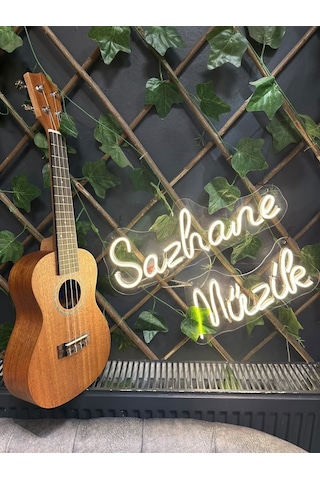Concert Ukulele 23 İnç Maun Gövde 4 Telli Doğal Ahşap Ukulele