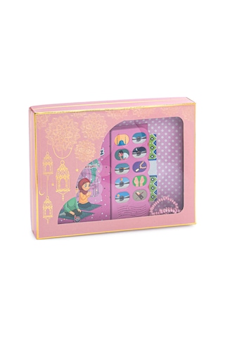Namaz Öğreten Sesli Cihazlı Kitap Tesbihli Kızımın Çocuk Seccadesi Seti Pembe