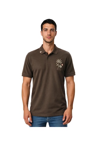 Arma Ar-ma Erkek Polo Yaka Tişört Resim Baskili Örme Kumaş Regular Fit %100 Pamuk 30/1 Çift Toplama Penye Pike Y31374358102 Haki-h4