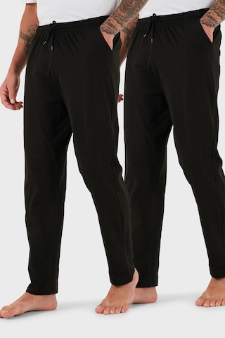 Buratti Pamuklu Regular Fit Normal Bel Düz Paça Cepli 2'Li Paket Erkek Pijama Altı 6574003S2 Siyah-Siyah