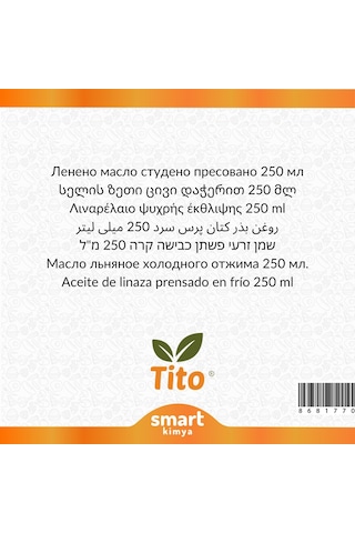 Tito Keten Tohumu Yağı Soğuk Sıkım 250 ML
