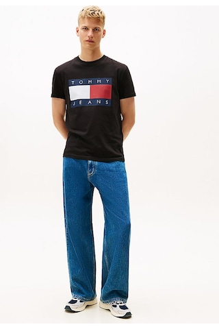 Tommy Hilfiger Tjm Reg Bıg Flag Ss Tee Ext-13777 Siyah