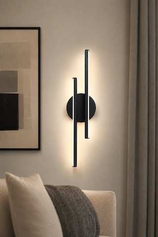 AvizeGO Aden Modern Led Duvar Apliği Günışığı Siyah