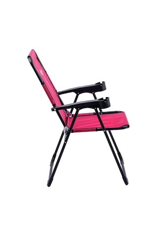 Katlanabilir Kamp Sandalyesi - Rest - Bardaklıklı - Argeus - Pembe Çok Renkli