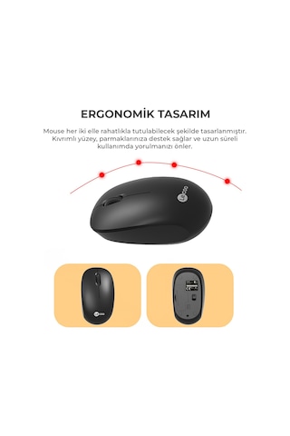 Lecoo Kw200 Kablosuz Klavye & Mouse Set Siyah Optik