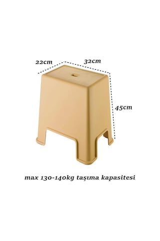 Geseus Banyo Taburesi Büyük Boy Çok Amaçlı Tabure Açık Kahve-481