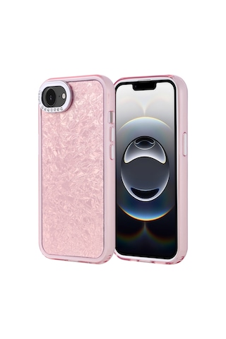 Apple Uyumlu iPhone 17e Kılıf Taşlı Tasarımlı Zore Kapi Kapak - Pembe