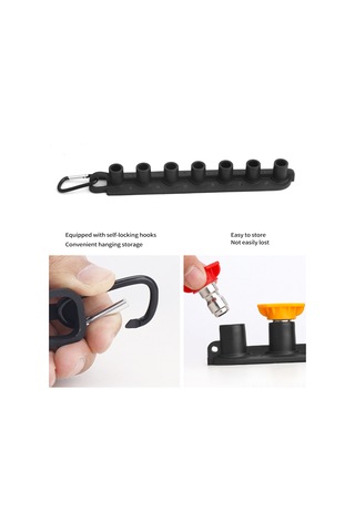 Symbee 1/4 İnç Hızlı Bağlantılı Basınçlı Yıkama Nozulları - 5 Renk Uçlu Nozul Tutucu İle Güçlü Yıkama