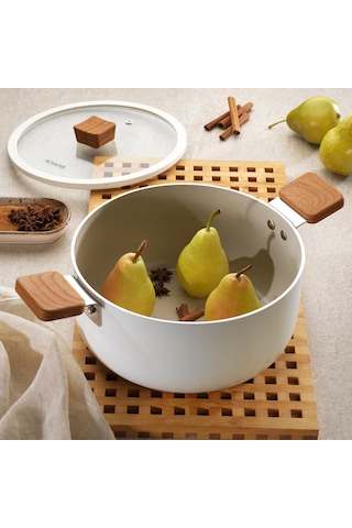 Schafer Ceramoni Seramik Derin Tencere 24 Cm-krem