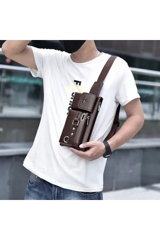 Geeksen Erkekler İçin Kahverengi Spor Bel Çantası, Çok Fonksiyonlu Dış Mekan Telefon Çantası, Moda Tasarım Çok Renkli