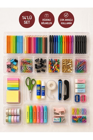 Selka Home 14 Parça Organizer Set Şeffaf