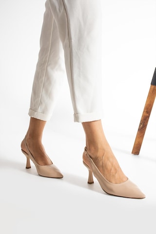Paris Shoes Kadın Bej Sade Tasarım Topuklu Ayakkabı A769-bej Bej