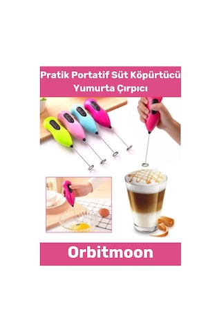 Premium Portatif Çelik Uçlu Kahve Sos Krema Mama Süt Köpürtücü Yumurta Çırpıcı Pilli Mini Mikser Çok Renkli