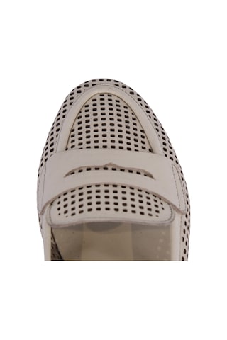 Napa Shoes Kadın Hakiki Deri Delikli Comfort Taban Kadın Babet Napa-aes22201 Krem