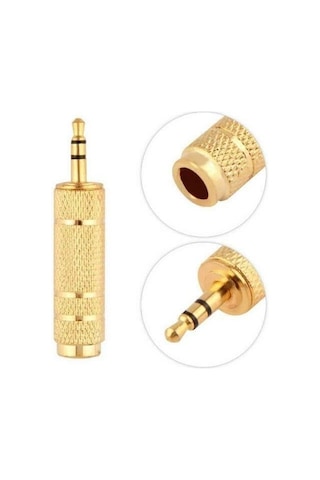 Altın 3.5 Mm Erkek Jack 6.3 Mm Gitar Jack Çevirici 1 Adet