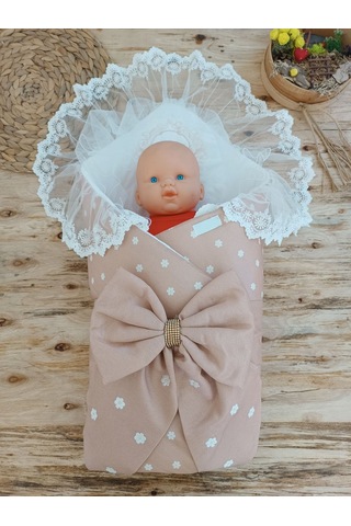 Yenidoğan Papatya Desenli Trilüks Unisex Kundak Bebek Battaniyesi Çok Renkli