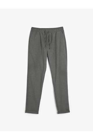 Koton Viskon Karışımlı Beli Bağcıklı Chino Cep Detaylı Eşofman Pantolon Antrasit 5wam40072hw Antrasit