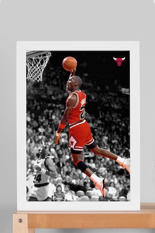 Michael Jordan Smaç Çerçeveli Tablo - Basketbol Nba Posteri Tablo