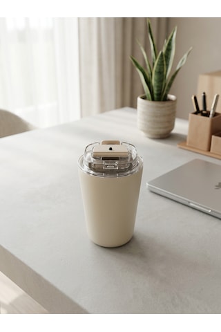 50's Style Wall Mug Termos Bardak 360ml Krem