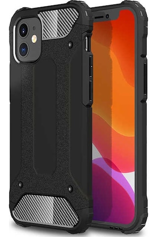 Noktaks - Apple Uyumlu iPhone   12 Mini - Kılıf   Çift Katman Zırh Tank Crash Military Kapak - Siyah