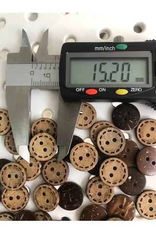 15 Mm 24 Boy Dikişli Kokonat Düğme 20 Adet