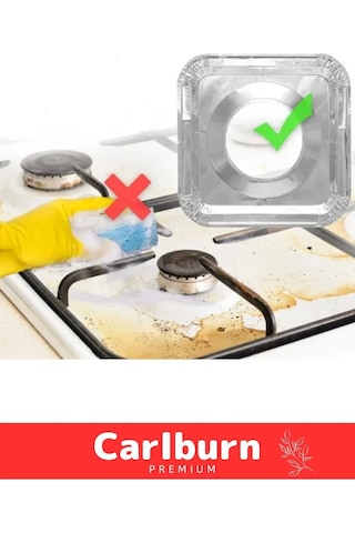 Özel Üretim Estetik Görünümlü Pratik Şık Dayanıklı Gümüş Alüminyum Ocak Koruyucu Folyo - 10 Adet