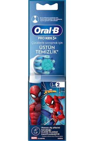 Oral-B Spiderman Şarjlı Diş Fırçası Yedek Başlığı Beyaz 2'li