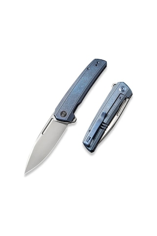 We Knife Speedster Blue Titanium Handle Black Stonewashed Cpm 20cv Blade Kamp Çakı Mavi