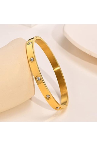 Gümüş Paslanmaz Çelik Bilezik Solmayan Kadın Bileklik Takı Gümüş