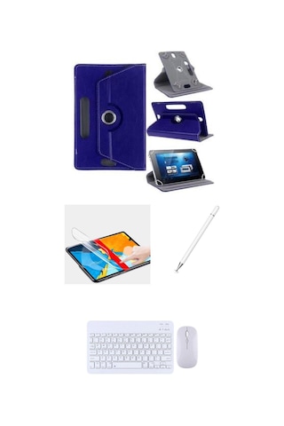 Samsung Galaxy Tab A11+ Plus X310 Uyumlu 4in1 Set Klavye Mouse Kılıf Kalem Ekran Koruyucu Kılıf