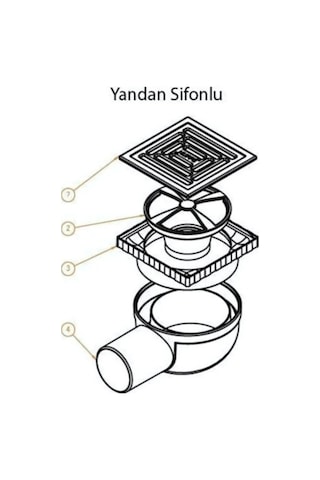Hüppe Masterx Yalıtımlı Noktasal Su Gideri 10x10 Titanyum Siyah Yandan Çıkışlı