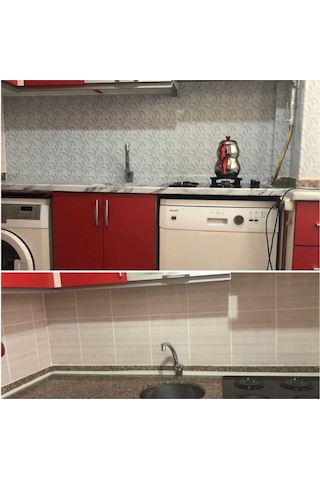 İbm9680 Mutfak Tezgah Arası Kendinden Yapışkanlı Folyo Kaplama Çiçek Desen 60cmx100cm