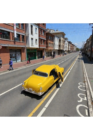 1953 Cadillac Serıes 62 Coupe Diecast Sarı Çek Bırak Model Araba Diğer