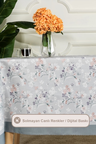 Elart Floret Masa Örtüsü Digital Baskılı 160x220 Cm Yeşil Yeşil