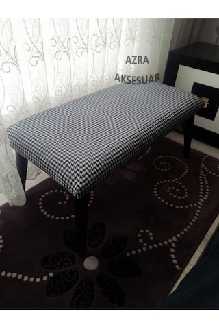 Azra Mobilya Benc - Puf - Bank - Çeşitleri - Ahşap Ayaklı - Ahşap Bench - Çift Kişilik Puf Turuncu