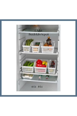 Buradabulabilirsin 6 Lı Buzdolabı Organizeri Düzenleyici Çok Amaçlı Dolap Düzenleyici Beyaz 12x30x14 Cm Bbz